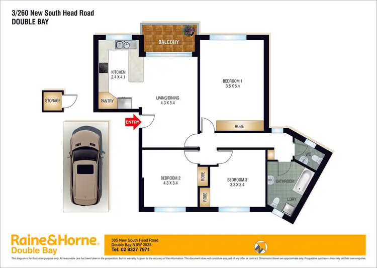 Floorplan of Homely apartment listing, 3/260 New South Head Road, Double Bay NSW 2028