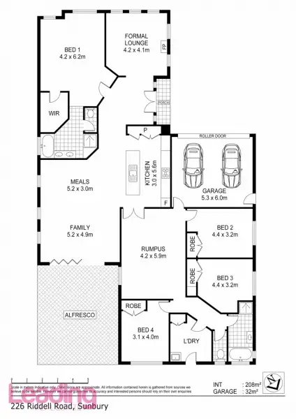 Floorplan of Homely house listing, 226 Riddell Road, Sunbury VIC 3429
