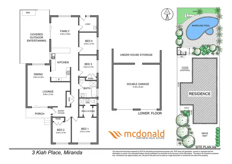 Floorplan of Homely house listing, 3 Kiah Place, Miranda NSW 2228