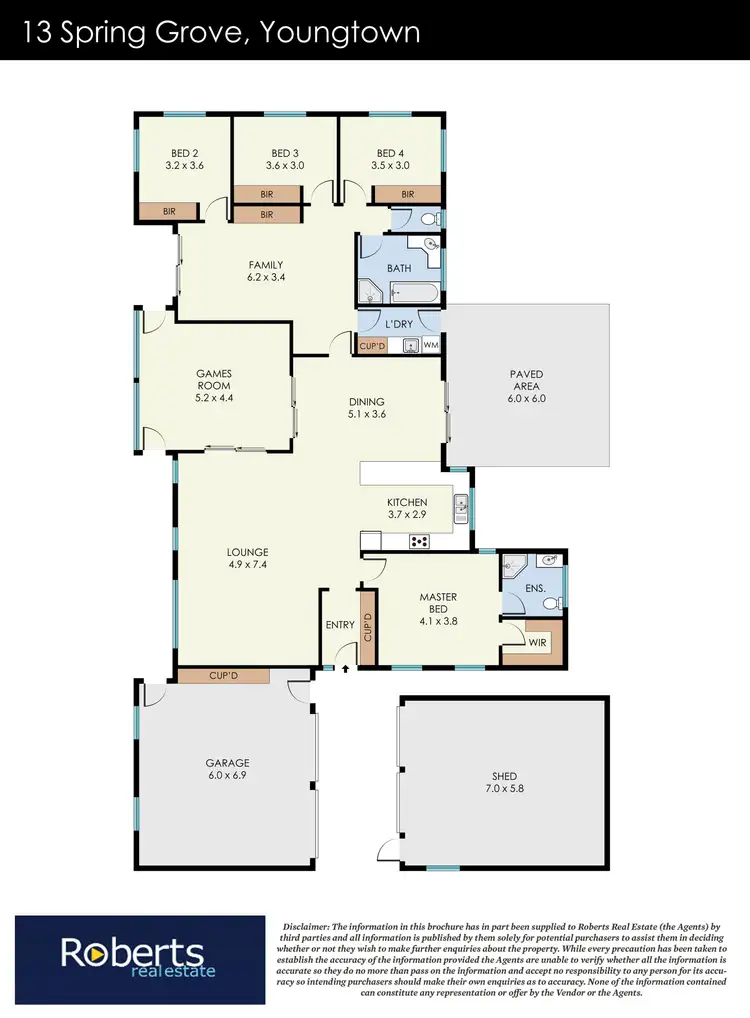 Floorplan of Homely house listing, 13 Spring Grove, Youngtown TAS 7249