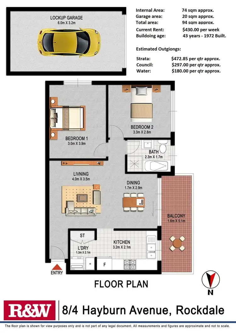 Floorplan of Homely apartment listing, 8/4 Hayburn Avenue, Rockdale NSW 2216