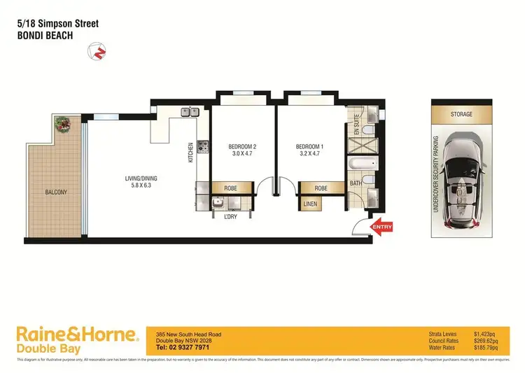 Floorplan of Homely apartment listing, 5/18 Simpson Street, Bondi Beach NSW 2026