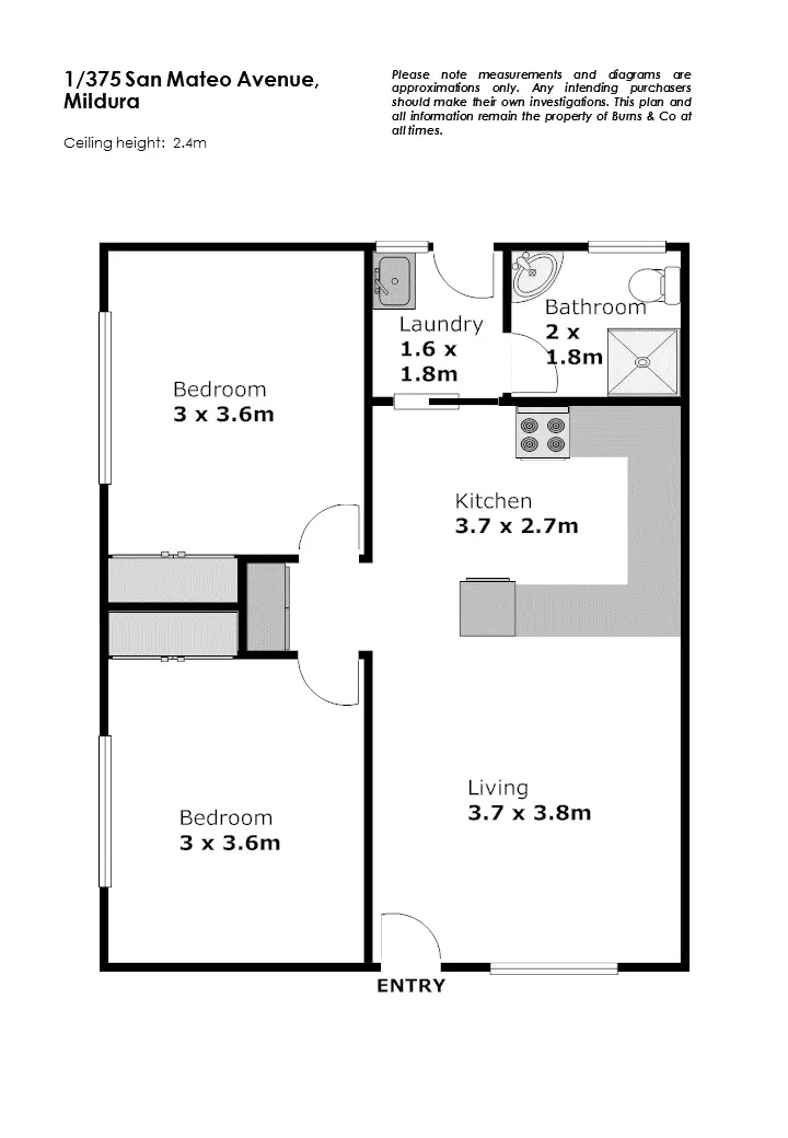 Floorplan of Homely block of units listing, 1-4/375 San Mateo Avenue, Mildura VIC 3500