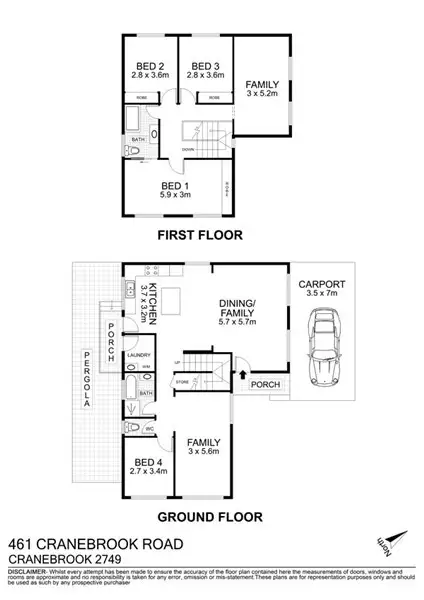 Floorplan of Homely house listing, 461 Cranebrook Road, Cranebrook NSW 2749