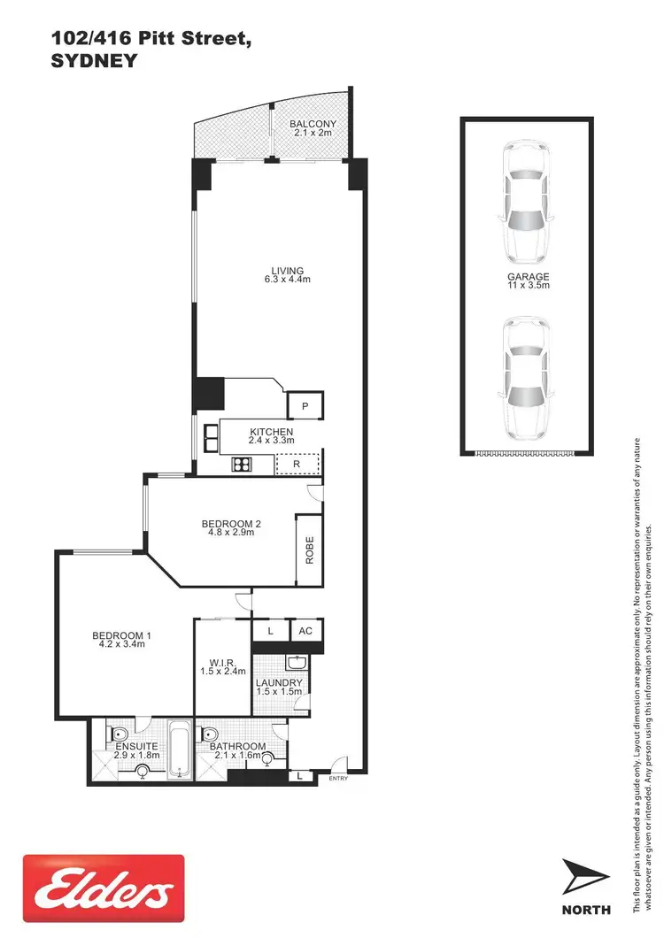 Floorplan of Homely apartment listing, 102/416 Pitt Street, Sydney NSW 2000