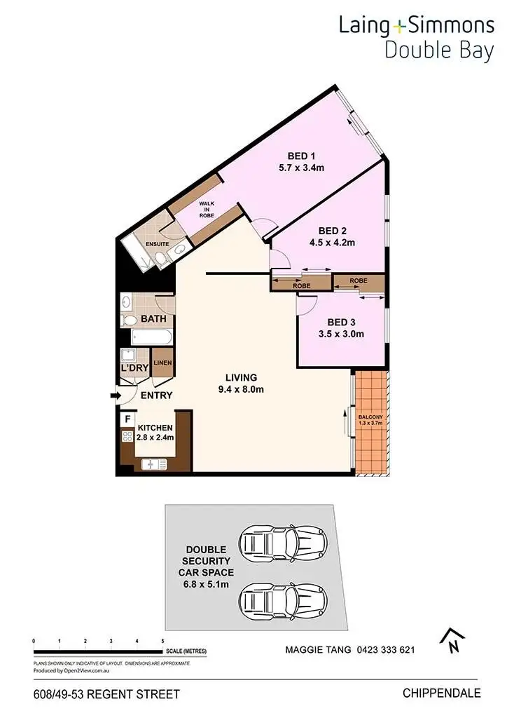 Floorplan of Homely apartment listing, 608/49-53 Regent Street, Chippendale NSW 2008