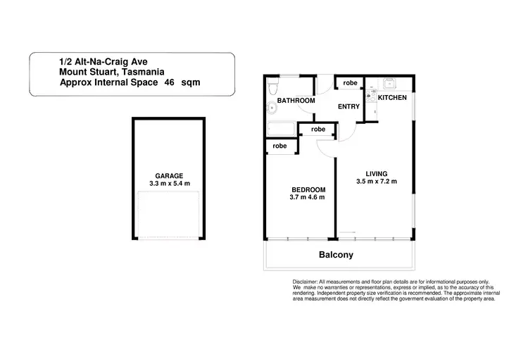 Floorplan of Homely unit listing, 1/2 Alt-na-craig Avenue, Mount Stuart TAS 7000