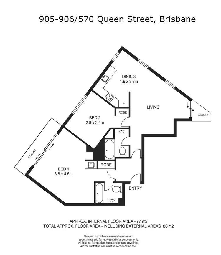 Floorplan of Homely apartment listing, 905-906/570 Queen Street, Brisbane City QLD 4000