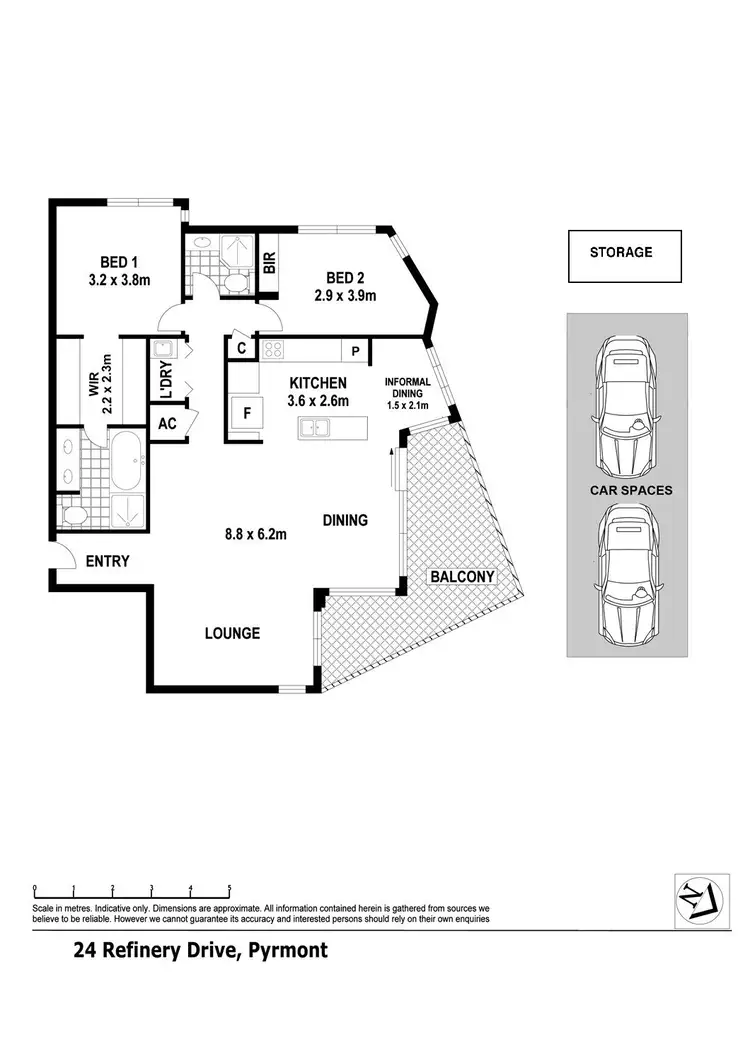 Floorplan of Homely apartment listing, 204/24 Refinery Drive, Pyrmont NSW 2009