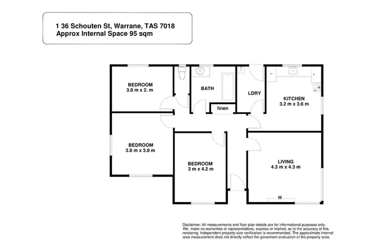 Floorplan of Homely house listing, 1/36 Schouten Street, Warrane TAS 7018