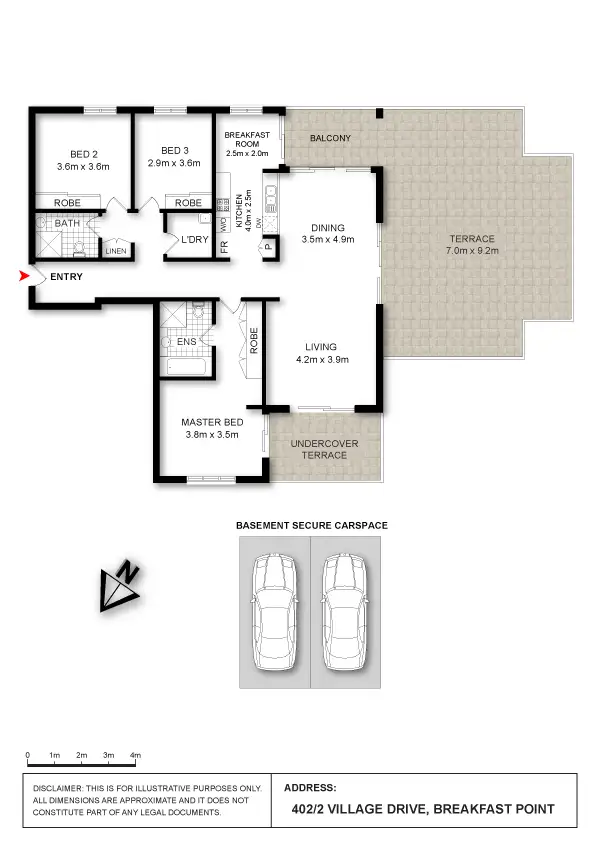 Floorplan of Homely apartment listing, 402/2 Village Drive, Breakfast Point NSW 2137