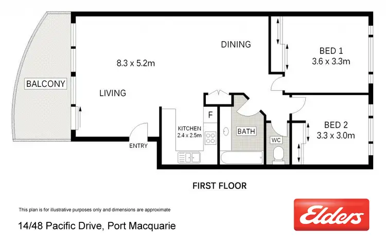 Floorplan of Homely unit listing, 14/48 Pacific Drive, Port Macquarie NSW 2444
