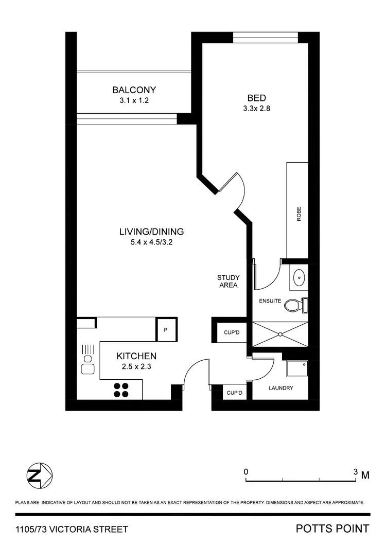 Floorplan of Homely apartment listing, 1105/73 Victoria Street, Potts Point NSW 2011