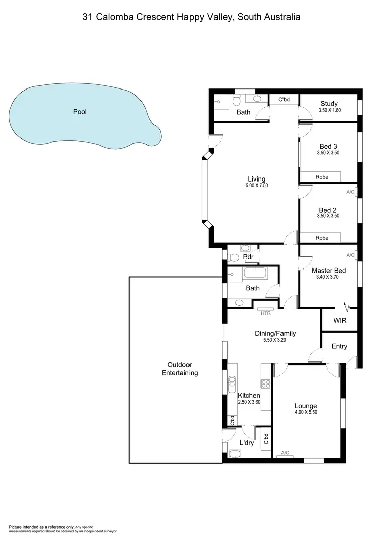 Floorplan of Homely house listing, 31 Calomba Crescent, Happy Valley SA 5159