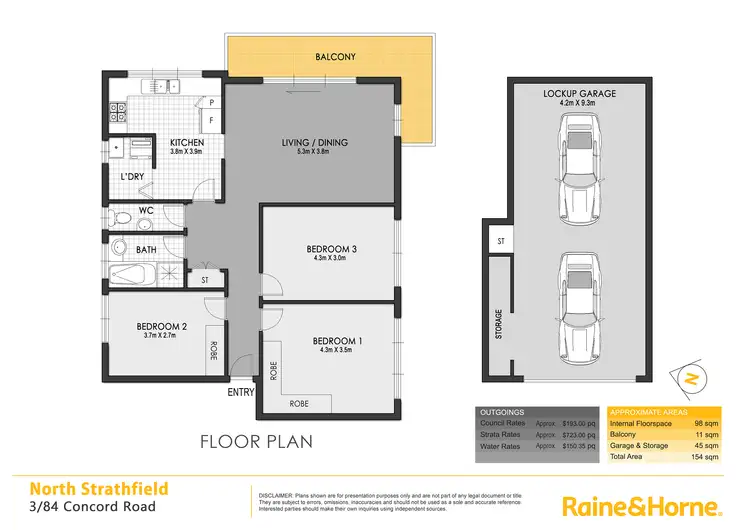 Floorplan of Homely apartment listing, 3/84 Concord Road, North Strathfield NSW 2137