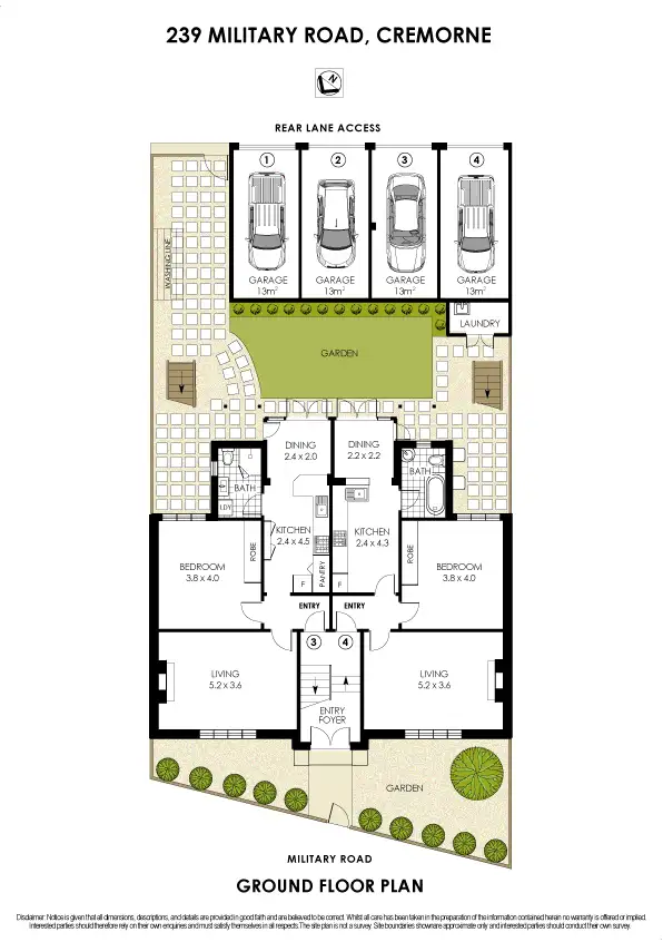 Floorplan of Homely block of units listing, 239 Military Road, Cremorne NSW 2090