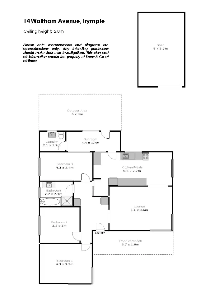 Floorplan of Homely house listing, 14 Waltham Avenue, Irymple VIC 3498