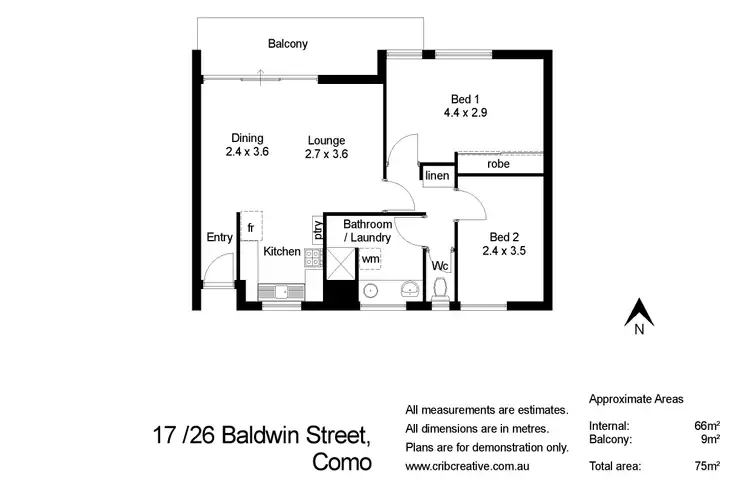 Floorplan of Homely unit listing, 17/26 Baldwin Street, Como WA 6152