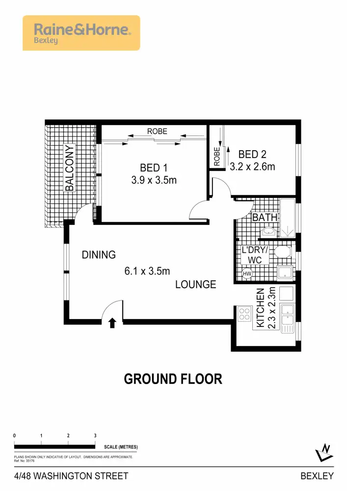 Floorplan of Homely unit listing, 4/48 Washington Street, Bexley NSW 2207
