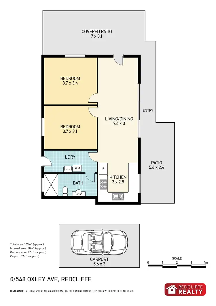 Floorplan of Homely unit listing, 6/548 Oxley Avenue, Redcliffe QLD 4020