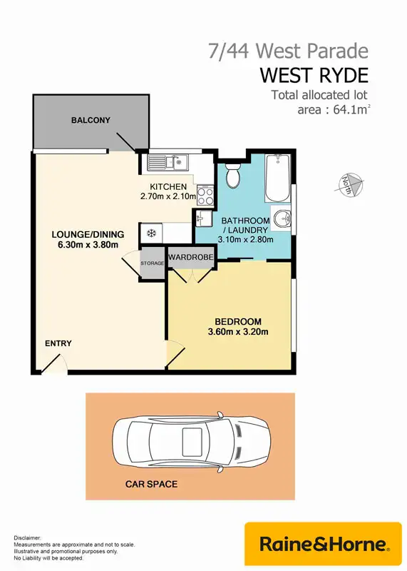 Floorplan of Homely unit listing, 7/44 West Pde, West Ryde NSW 2114