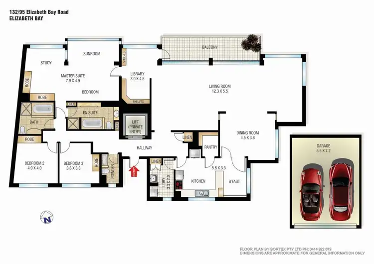 Floorplan of Homely apartment listing, 132/95 Elizabeth Bay Road, Elizabeth Bay NSW 2011