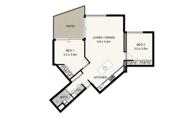 Floorplan of Homely apartment listing, 277/420 Queen Street, Brisbane City QLD 4000
