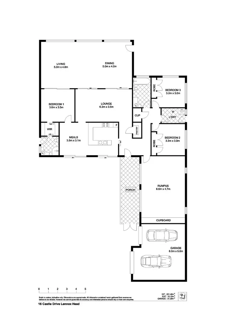 Floorplan of Homely house listing, 16 Castle Drive, Lennox Head NSW 2478