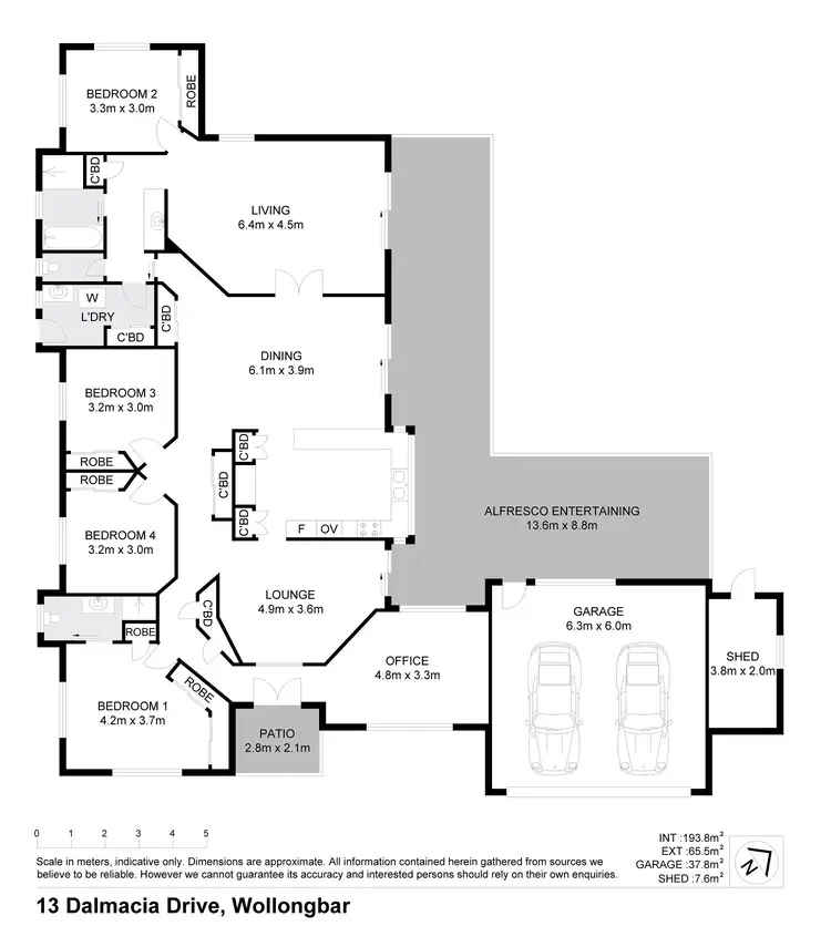 Floorplan of Homely house listing, 13 Dalmacia Drive, Wollongbar NSW 2477