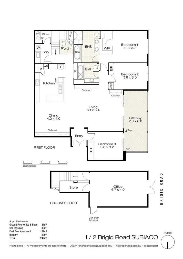 Floorplan of Homely apartment listing, 1/2 Brigid Road, Subiaco WA 6008