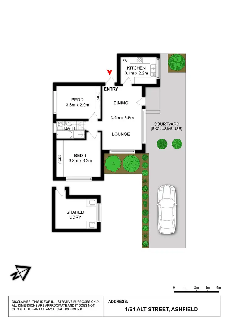 Floorplan of Homely unit listing, 1/64 Alt Street, Ashfield NSW 2131