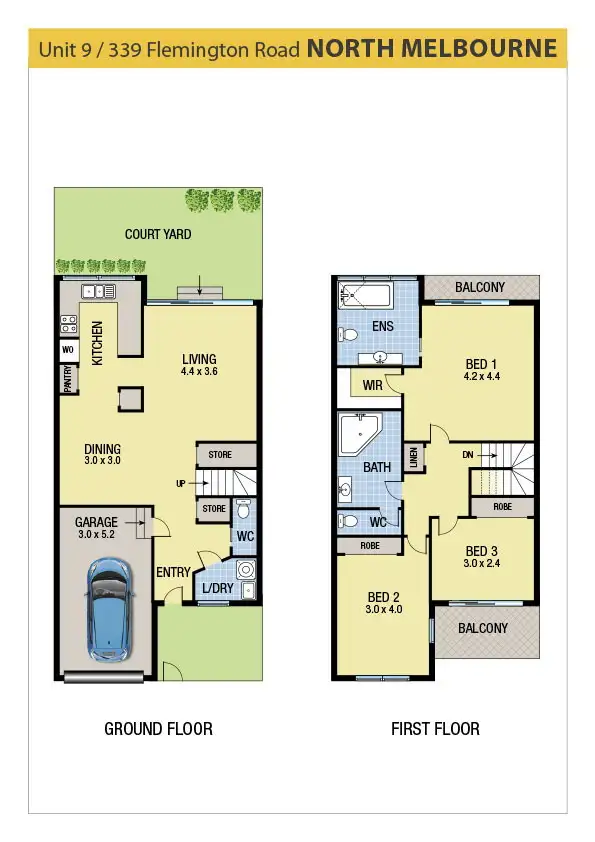 Floorplan of Homely townhouse listing, 9/339 Flemington Road, North Melbourne VIC 3051