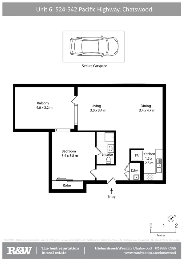 Floorplan of Homely apartment listing, 6/524-542 Pacific Highway, Chatswood NSW 2067