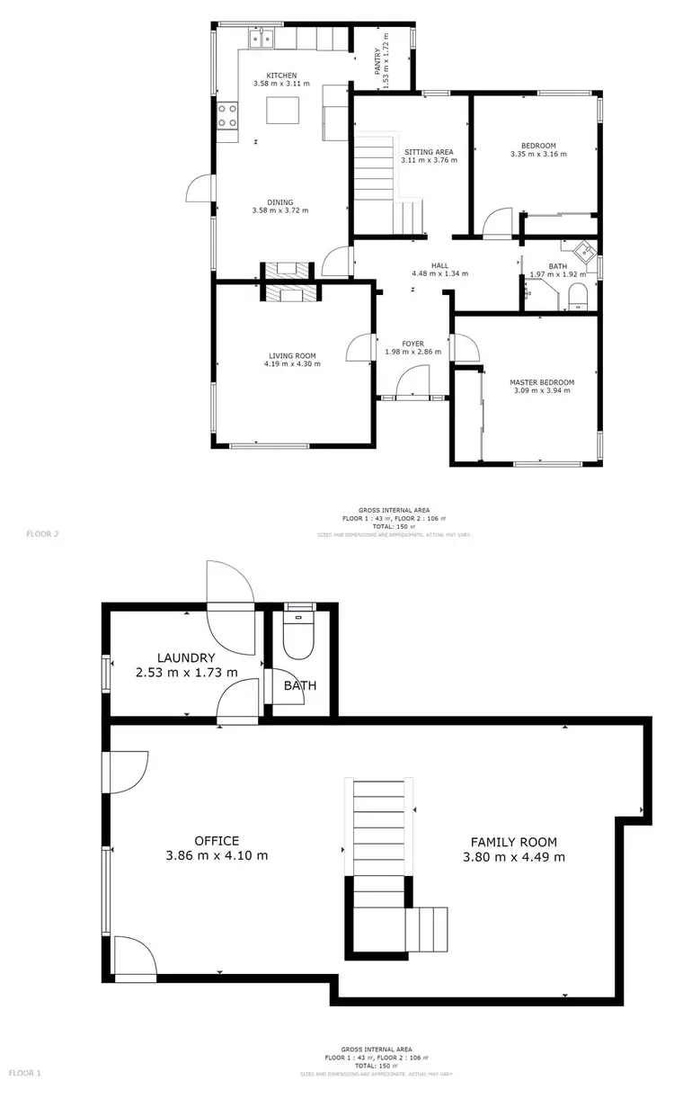 Floorplan of Homely house listing, 1 Milton Crescent, Moonah TAS 7009