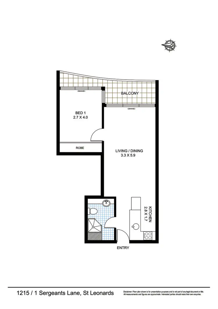 Floorplan of Homely apartment listing, 1215/1 Sergeants lane, St Leonards NSW 2065