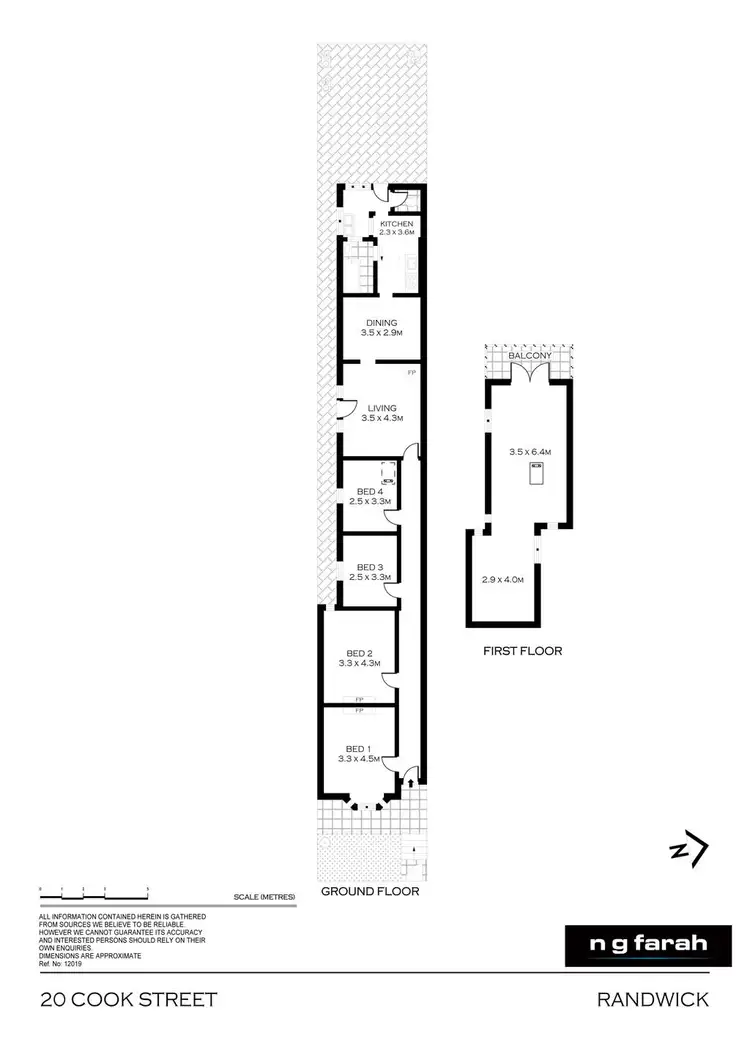 Floorplan of Homely semi-detached listing, 20 Cook Street, Randwick NSW 2031