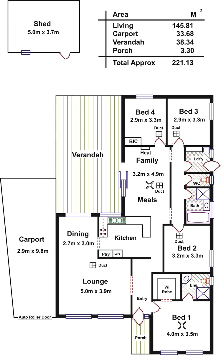 Floorplan of Homely house listing, 18 Duffield Drive, Pooraka SA 5095