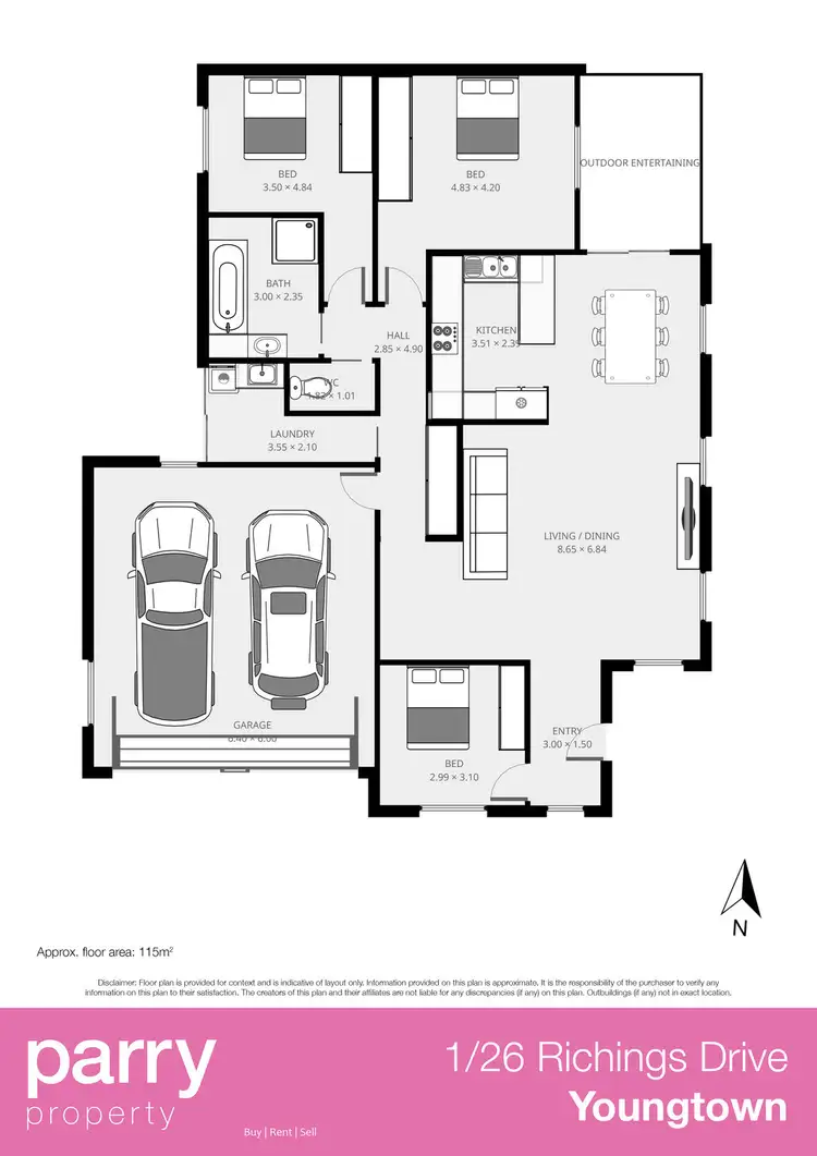 Floorplan of Homely house listing, 1/26 Richings Drive, Youngtown TAS 7249