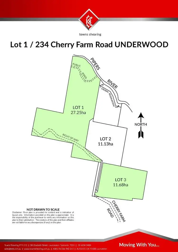Floorplan of Homely rural property listing, 1/234 Cherry Farm Road, Underwood TAS 7268