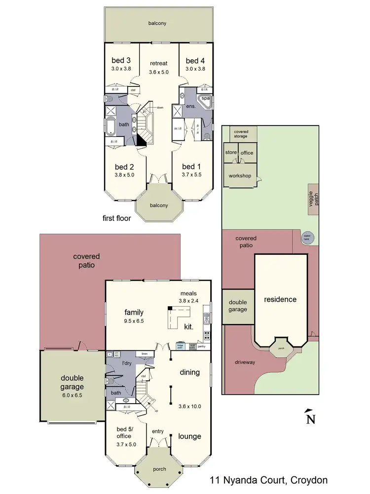 Floorplan of Homely house listing, 11 Nyanda Court, Croydon VIC 3136