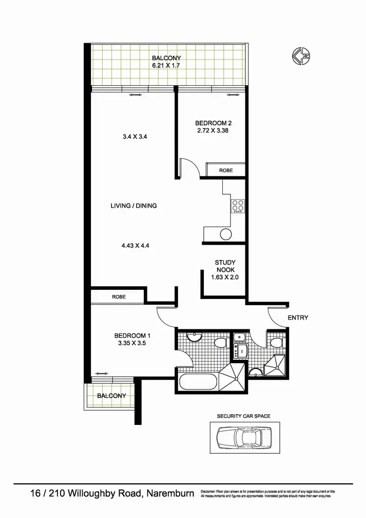 Floorplan of Homely apartment listing, 16/210 Willoughby Road, Naremburn NSW 2065