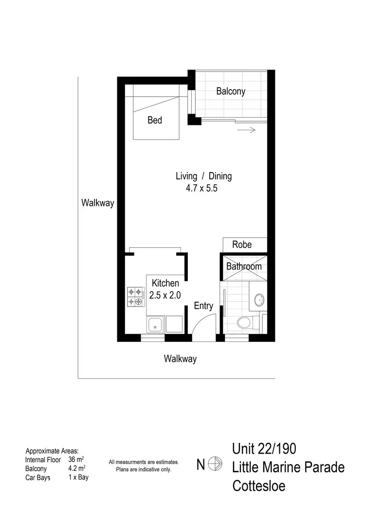 Floorplan of Homely apartment listing, 22/190 Little Marine Parade, Cottesloe WA 6011