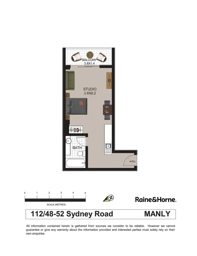 Floorplan of Homely studio listing, 112/48-52 Sydney Road, Manly NSW 2095