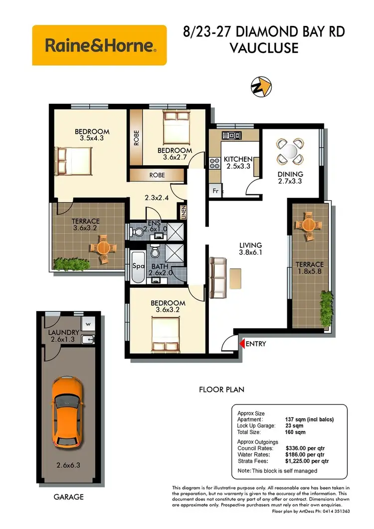 Floorplan of Homely apartment listing, 8/23-27 Diamond Bay Road, Vaucluse NSW 2030