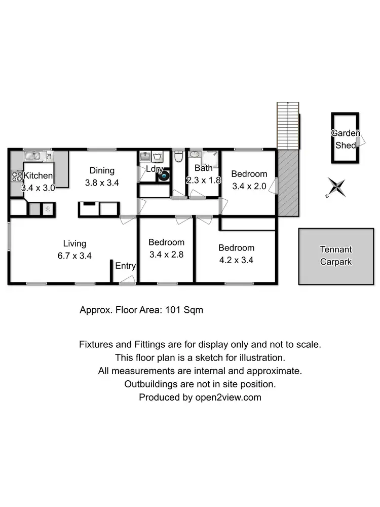 Floorplan of Homely unit listing, 3/1 Campbell Street, Kingston TAS 7050