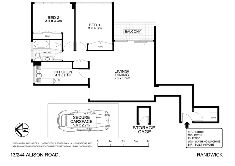 Floorplan of Homely unit listing, 13/244 Alison Road - 'Montego' enter via St Marks Rd, Randwick NSW 2031