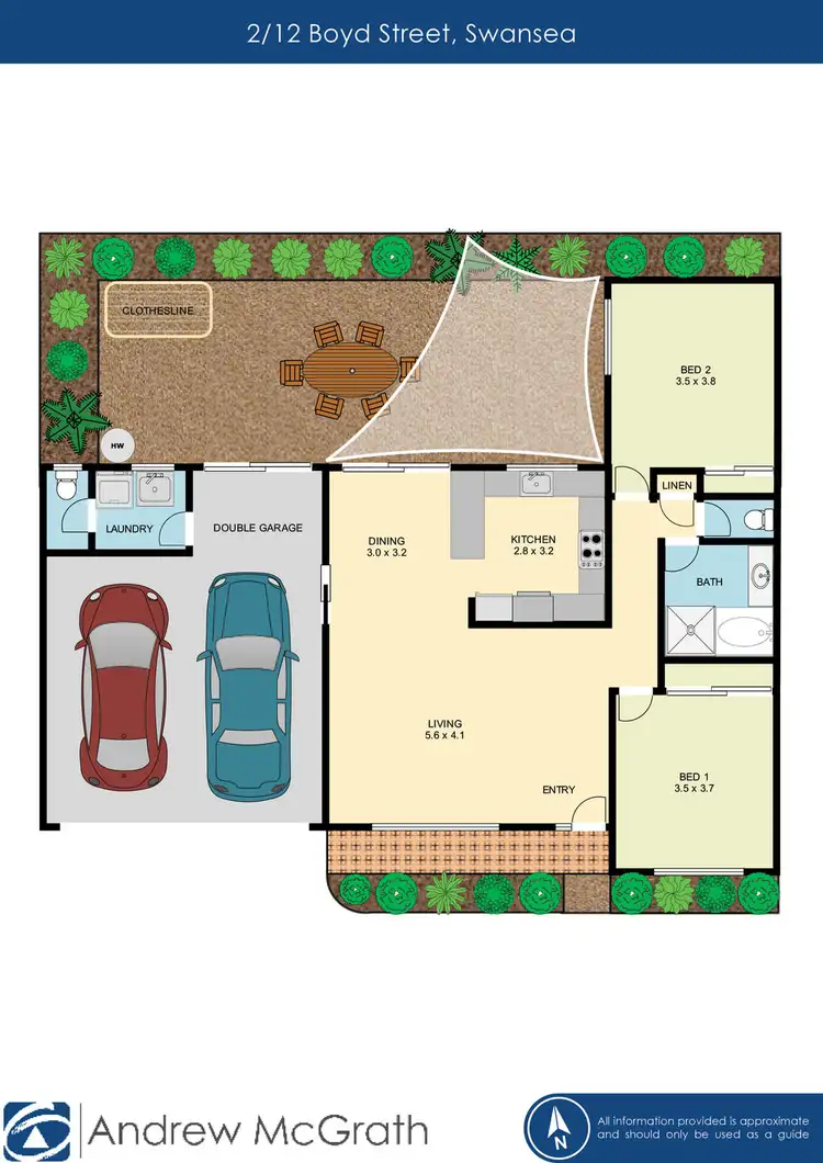 Floorplan of Homely villa listing, 2/12 Boyd Street, Swansea NSW 2281