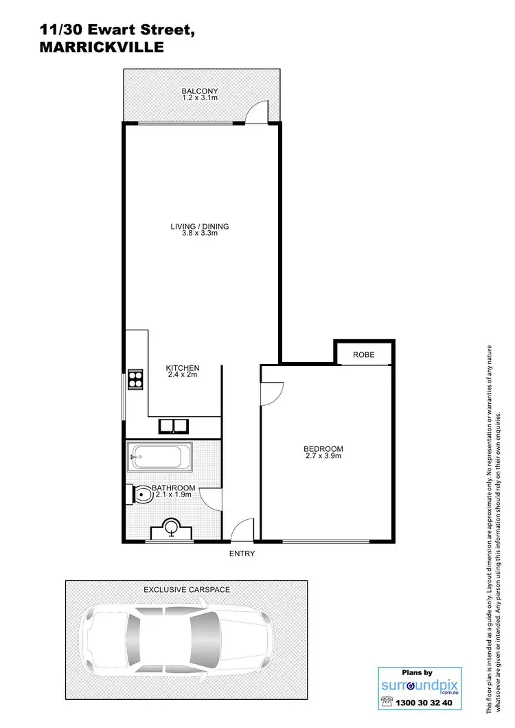 Floorplan of Homely apartment listing, 11/30 Ewart Street, Marrickville NSW 2204
