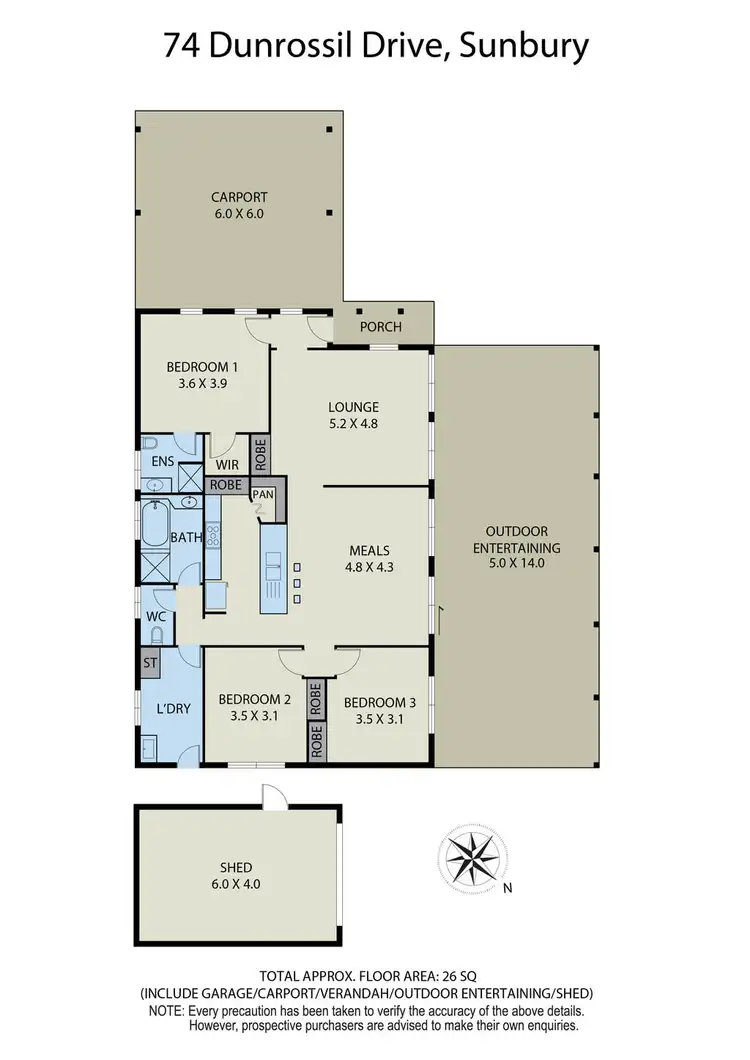 Floorplan of Homely house listing, 74 Dunrossil Drive, Sunbury VIC 3429