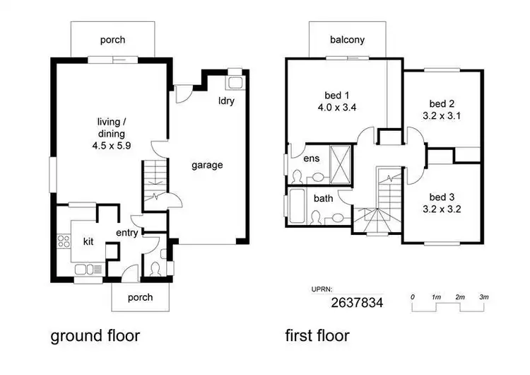 Floorplan of Homely townhouse listing, 1/146 Frasers Road, Mitchelton QLD 4053